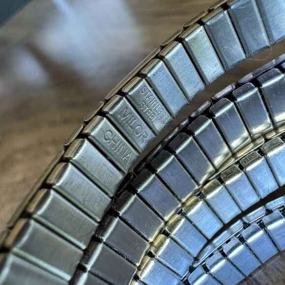 MILOR Stretch Bracelet & Ring Set Stainless Steel Bronze Silver Rose Gold Tone - Picture 8 of 11